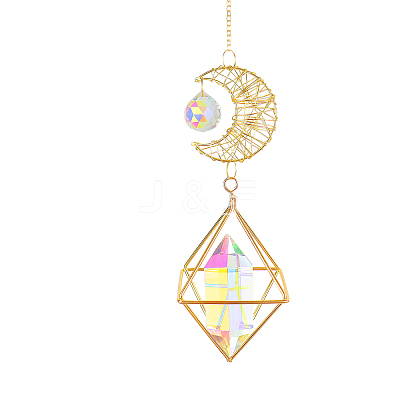 Moon Iron Hollow Big Pendant Decorations LS-DJEW-PW0007-07C-1