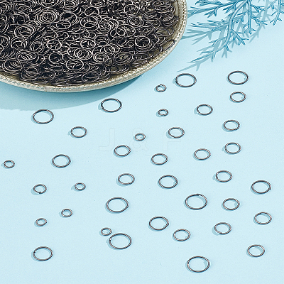 1000Pcs 5 Styles Iron Open Jump Rings IFIN-LP0001-39-1