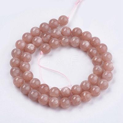 Natural Sunstone Beads Strands G-J157-6mm-07-1