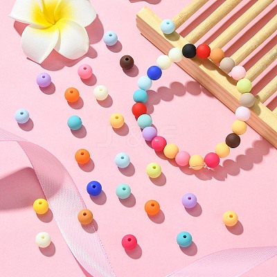 8 Colors Opaque Frosted Acrylic Beads MACR-CJ0001-79-1