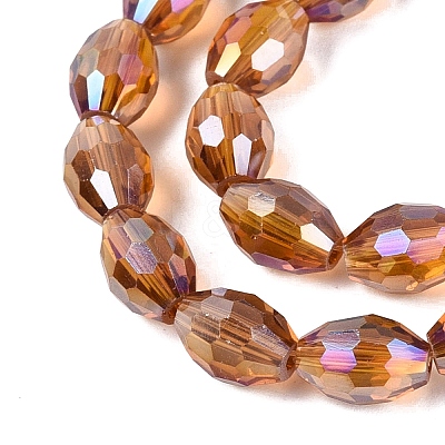 Electroplate Transparent Glass Beads Strands GL-N002-01A-A09-1