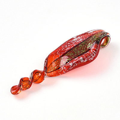 Handmade Gold Sand Lampwork Big Pendants LAMP-T023-09-1