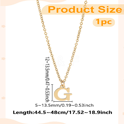 304 Stainless Steel Letter Pendant Necklaces NJEW-LP0001-53G-G-1