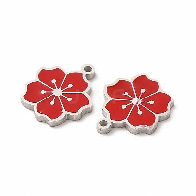 304 Stainless Steel Enamel Charms STAS-F291-06P-02-1