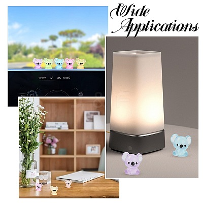 30Pcs 6 Colors Luminous Resin koala Ornaments DJEW-CJ0001-18-1
