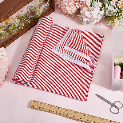 1Pc Stripe Pattern Cotton Fabric DIY-DR0002-63A-1