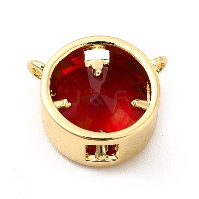 Rack Plating Brass Pave Cubic Zirconia Connector Charms KK-E072-30G-1