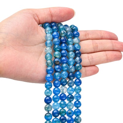 Natural Crackle Agate Bead Strands G-K166-07F-8mm-06-1