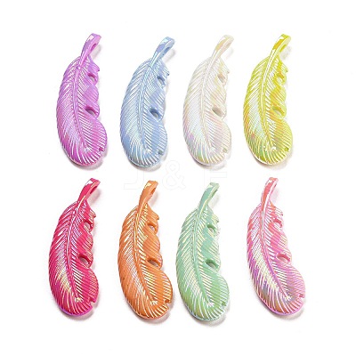 UV Plating Opaque Acrylic Pendants MACR-D024-04-1