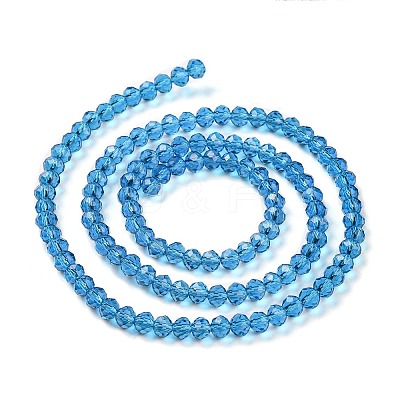 Faceted Rondelle Transparent Glass Beads Strands EGLA-J134-4x3mm-B11-1