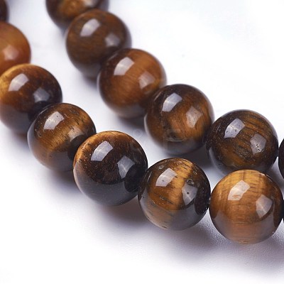 Round Tiger Eye Beads Strands X-Z0RQT012-1
