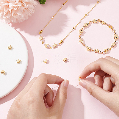 20Pcs 2 Style Brass Beads KK-BC0010-42-1