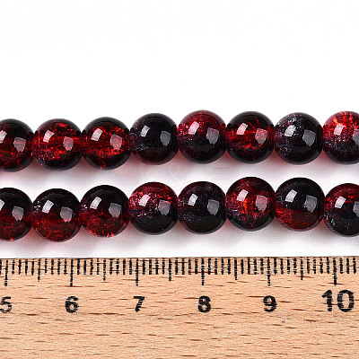 Transparent Crackle Glass Bead Strands X-GLAA-T025-8mm-02G-1