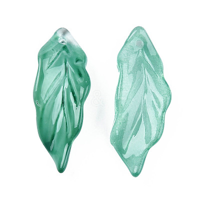 Transparent Spray Painted Glass Pendants X-GLAA-N035-017-F04-1