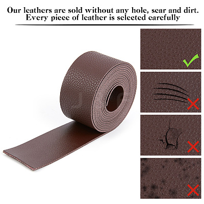 2M Flat Single Face Lychee Pattern Imitation Leather Band LC-WH0010-02B-02-1