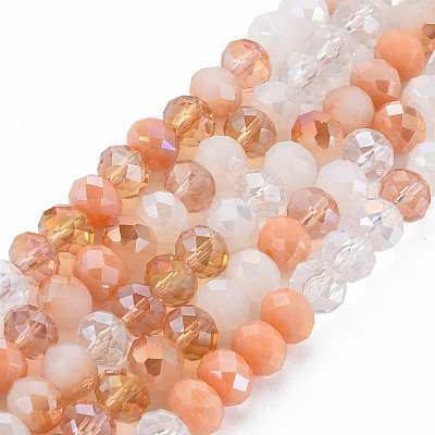 Electroplate Glass Beads Strands X-EGLA-S194-18I-1