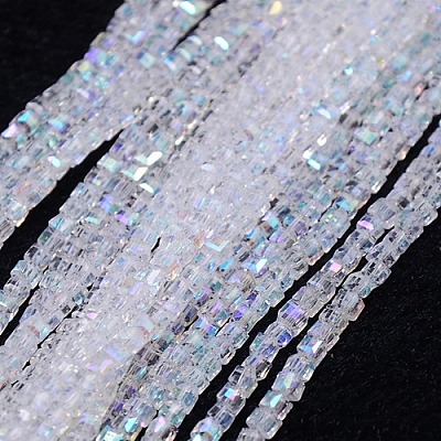 Electroplate Glass Bead Strands EGLA-J028-4x4mm-AB21-1
