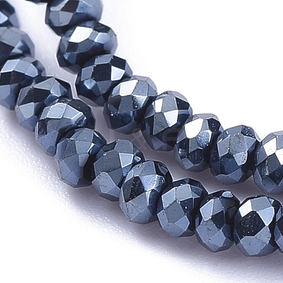 Electroplate Glass Beads Strands GLAA-F079-EP04-1