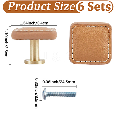 6Pcs Imitation Leather Jewelry Box Drawer Handles FIND-CL0001-69B-1