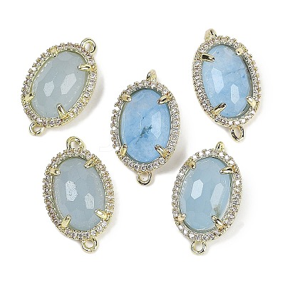 Dyed Natural White Jade Faceted Oval Links G-B126-07G-01-1