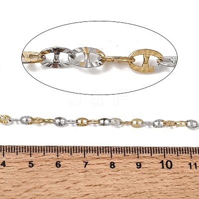 Two Tone 304 Stainless Steel Oval Link Chains SA-CBAB767-03GP-1