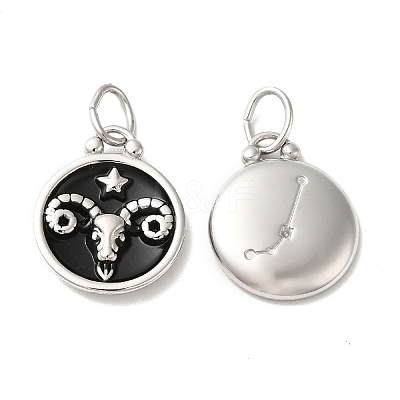 304 Stainless Steel Enamel Pendants STAS-A080-43P-03-1