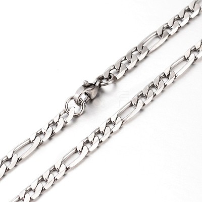 Tarnish Resistant 304 Stainless Steel Figaro Chains Necklaces NJEW-O051-01-1