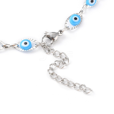 Evil Eye Plastic Link Chain Necklace NJEW-H169-03P-05-1