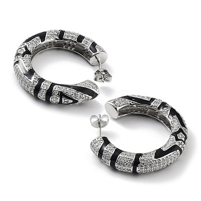 Rack Plating Brass Micro Pave Cubic Zirconia Stud Earrings KK-Z038-26P-1