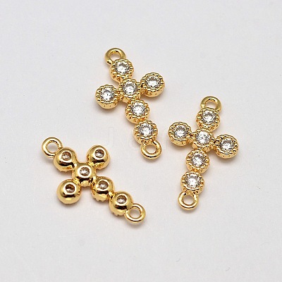 Cross Brass Micro Pave AAA Cubic Zirconia Pendants X-ZIRC-L050-04G-NR-1