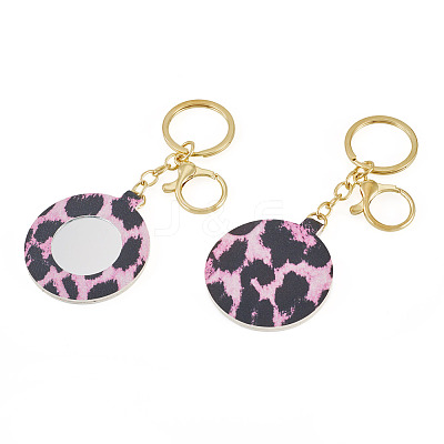 2Pcs PU Mirror Keychains KEYC-TADJ0001-05A-1