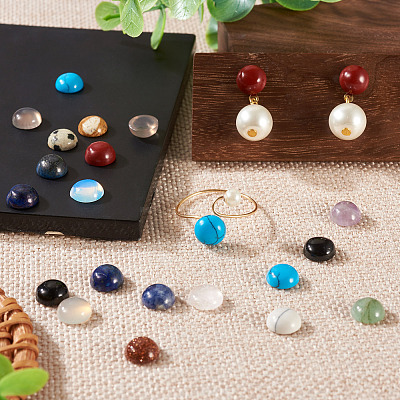 20Pcs Natural & Synthetic Mixed Gemstone Cabochons G-TA0002-76C-1