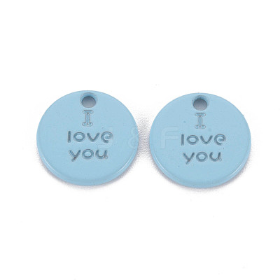 Spray Painted Alloy Charms for Valentine's Day PALLOY-Q433-027G-RS-1