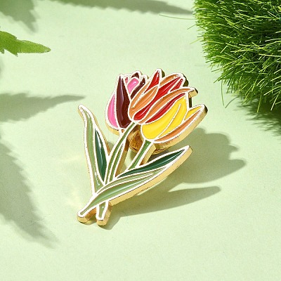 Tulip Enamel Pins JEWB-P045-02A-G-1