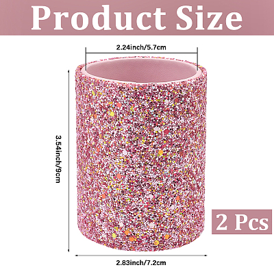 2Pcs Sequins Plastic Eyebrow Pencil Storage Holder AJEW-CL0005-54-1