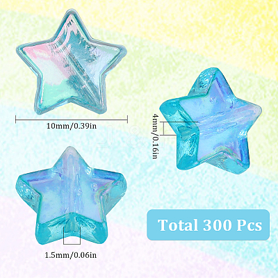 300Pcs Eco-Friendly Transparent Acrylic Beads OACR-SC0001-26-1