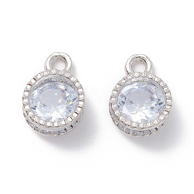 Alloy Clear Cubic Zirconia Charms LS-ZIRC-A022-04P-1