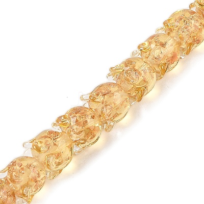 Gold Sand Lampwork Beads Strands LAMP-P069-02A-08-1