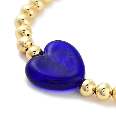 Handmade Lampwork Heart Bracelets BJEW-Q338-01E-1