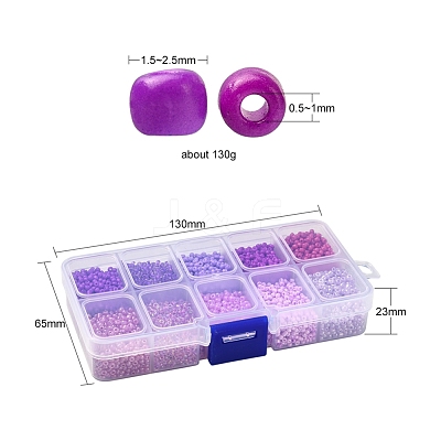 8500Pcs 10 Style Glass Seed Beads SEED-YW0001-80E-1