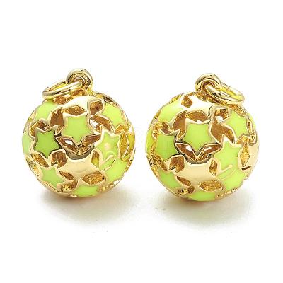 Brass Enamel Charms KK-A153-02G-1