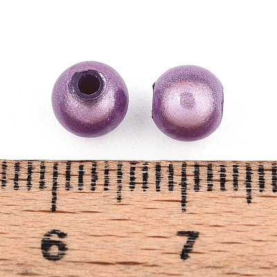 Spray Painted Acrylic Beads MACR-Q154-6mm-N08-1