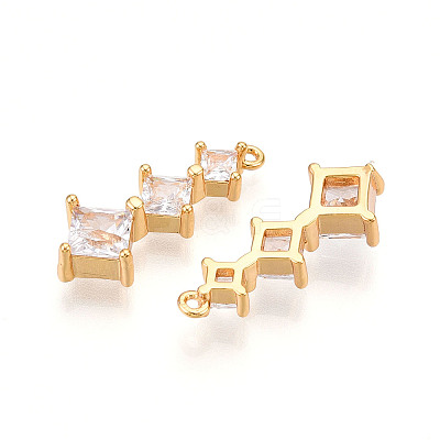 Brass Micro Pave Cubic Zirconia Pendants KK-N261-118A-G-1