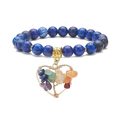 5Pcs 5 Style Natural & Synthetic Mixed Gemstone Stretch Bracelets Set BJEW-JB08747-1