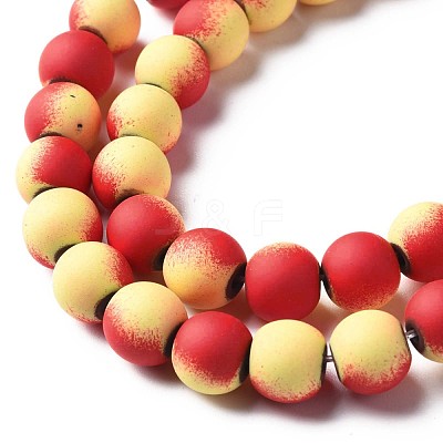 Spray Painted Non-magnetic Synthetic Hematite Beads Strands G-N337-01H-1