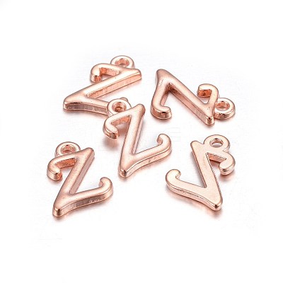 Rose Gold Plated Alloy Letter Pendants X-PALLOY-J718-01RG-Z-1