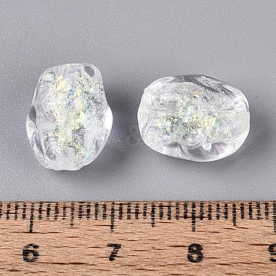 Handmade Foil Glass Beads Strands FOIL-N033-02H-1