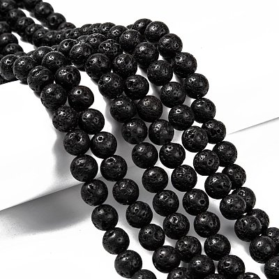 Natural Lava Rock Beads Strands X-G-M169-8mm-03-1