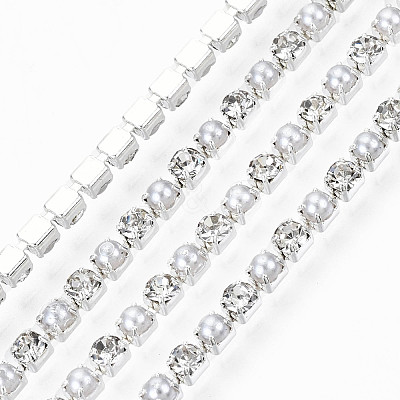 Brass Rhinestone Strass Chains CHC-T011-SS6.5-01S-1