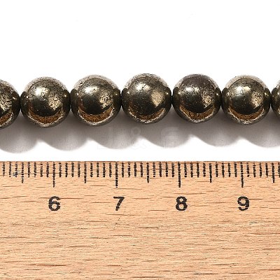Natural Pyrite Beads Strands G-H059-A01-02-1